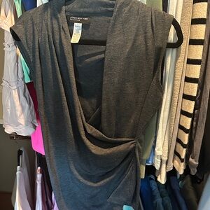 Jones New York Gray Drape Blouse